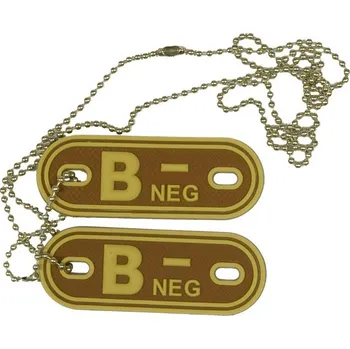 Vojenské psí známky 3D přívěšek B NEG - pískový, Jackets to go