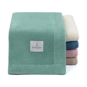 Dětská deka MimiLove Bambusová dečka v úpletu rýžový vzor - Rozmarýn