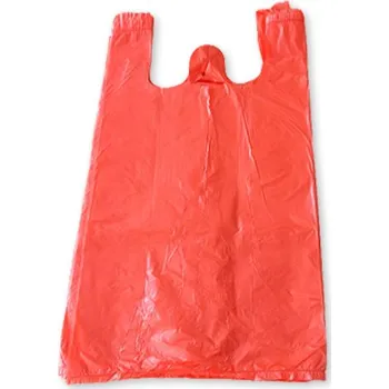 Nákupní taška Mikrotenová taška trhací ČERVENÁ - 15 kg - 36 x 70 cm - blok 100 ks