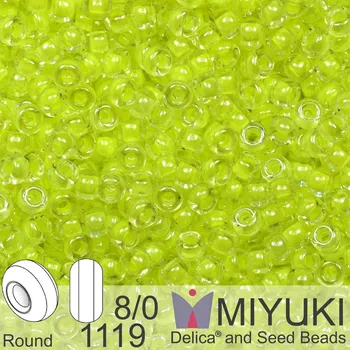 Korálek Korálky Miyuki Round 8/0. Barva 1119 Luminous Lime. Balení 5g