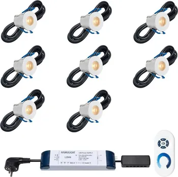 Venkovní osvětlení Hamulight Valencia ab set 8 vestavného bodového LED osvětlení pergoly, transformátor, dálkový ovladač, Hamulight