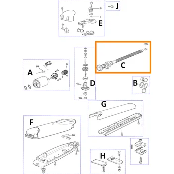 Pohon brány PRWNG07 šroubovice s pastorkem pro pohon Nice WINGO5, WG5000, WG3524