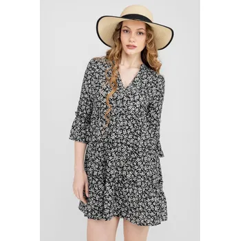 Dámské šaty Vero Moda dámské volánové šaty Easy Joy černé Velikost: S