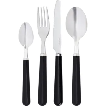 Příbor ERNESTO® Sada příborů z nerezové oceli, 24dílná (černá)