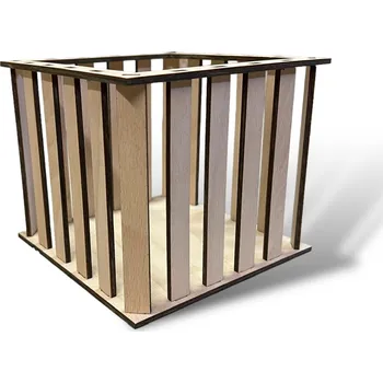 JarisWood Konstrukce pro vyplétaný košík - čtverec 15 cm x 15 cm x 10 cm Povrchová úprava: Bez povrchové úpravy