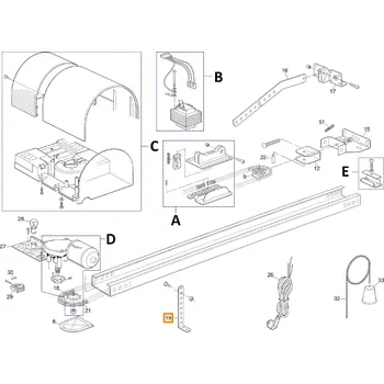 Pohon brány Nice PMD1362.4610 uchycení dráhy - zavěšení do stropu TS432