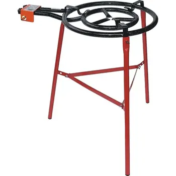 Pánev Hořák M40 Paella 40 cm dva okruhy a trubkový stojan s výztuhou (ideální souprava pro grilování a vaření nejen pod širým nebem)