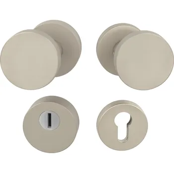 Dveřní kování TI - Koule vyosená CUBO - R 3233 rozety PZ, koule pevná/otočná NP - Nikl perla (142)