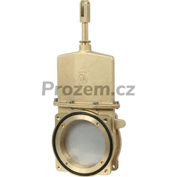 Vodovodní kohout MZ Deskové šoupě 4", typ 0080 (8F2), mosaz, deska nerez, 2x příruba 120 x 120 mm