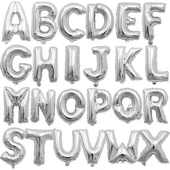 Nafukovací písmena na oslavu | fóliové balónky - Stříbrná,V