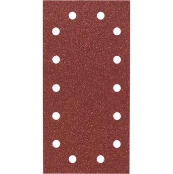Brusný papír 10x Brusný papír na různé materiály Bosch 2609256B20 - 115x230mm, hr.60, 14 děr, pro vibrační brusku Bosch PSS 200 AC a další