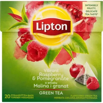 Nápoj Lipton Green Tea zelený čaj Malina a granátové jablko 20 sáčků 28g