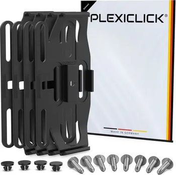 Držák SPZ PlexiClick® Bezrámečkové černé držáky SPZ PLEXICLICK, 4 ks |