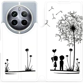 Pouzdro na mobilní telefon Flipové pouzdro Mobiwear - Realme 12 Pro Plus 5G - MH16P Dvojice s pampeliškou (Knížkové flip pouzdro, obal, kryt na mobil Realme 12 Pro Plus 5G - MH16P Dvojice s pampeliškou, materiál Umělá kůže + TPU - ochrana 360°, stojánek, silikonová vanička,)