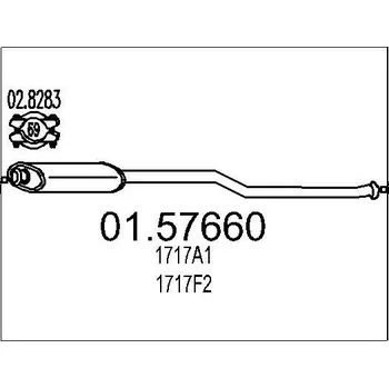 Auto-moto Střední tlumič výfuku MTS 01.57660