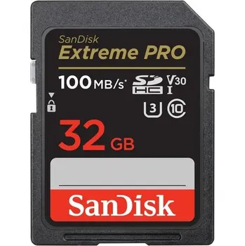 Paměťová karta Sandisk Paměťová karta Extreme PRO 32GB SDHC 100MB/s & 90MB/s, UHS-I, Class 10, U3, V30