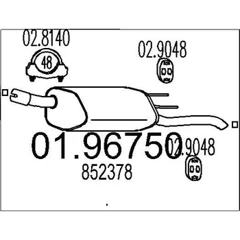 Tlumič výfuku Zadní tlumič výfuku MTS 01.96750