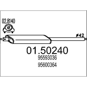 Tlumič výfuku Střední tlumič výfuku MTS 01.50240