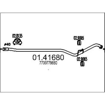 Výfuková trubka Výfuková trubka MTS 01.41680