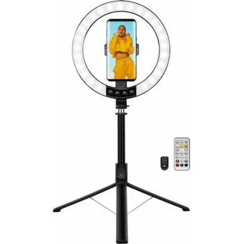 Selfie tyč Selfie tyč LogiLink LogiLink Smartphone-Ringlicht m.Selfie-Stick-Stativ,DM 20cm