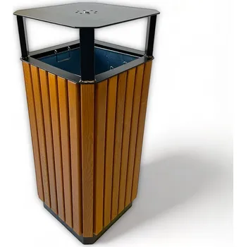 Venkovní odpadkový koš Venkovní odpadkový koš Luna se stříškou - S popelníkem