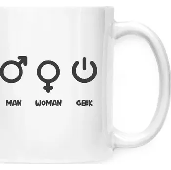 Pánské tričko Hrnek malý bílý s potiskem Geek