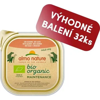 Krmivo pro psa Almo Nature Bio Organic - vanička pro psy s lososem 100g výhodné balení 32ks