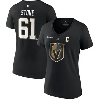 Dámské tričko Fanatics Dámské tričko Vegas Golden Knights NHL Mark Stone 2023 Stanley Cup Champions Authentic Stack Player Name & Number V-Neck Velikost: S