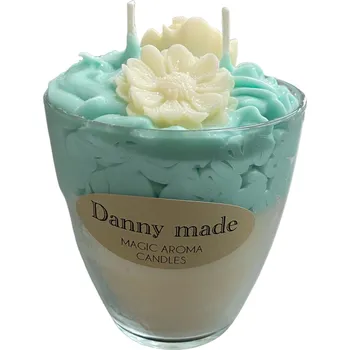 Výroba svíčky DANNY MADE Svíčka tyrkys-kočka, kytka Druh: 2