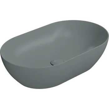 Umyvadlo GSI PURA keramické umyvadlo na desku 60x37cm, agave mat, 883404