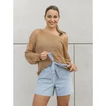 BudesIN Světle modré džínové kraťasy Andi s páskem Velikost: L