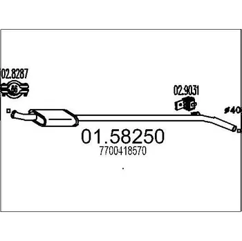 Auto-moto Střední tlumič výfuku MTS 01.58250