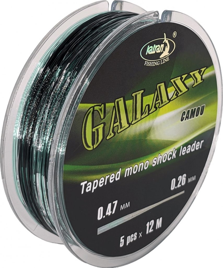 Katran Ujímaný šokový vlasec GALAXY CAMO 0,28-0,47mm 5x12m