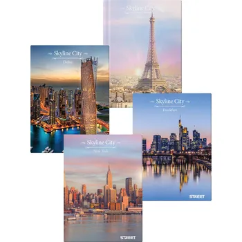 Blok Eurocom Záznamní kniha Street Skyline A4 96l link ,balení 6 ks 485182