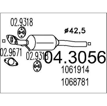 Katalyzátor Katalyzátor MTS 04.3056