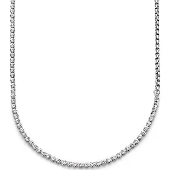 Náhrdelník Amager | Řetízkový náhrdelník z nerezové oceli stříbrné barvy se zirkony - Lucleon