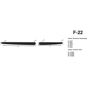 Lišta karosérie Boční lišty na dveře Mazda 2 Hatchback 2014- F22 | Rider