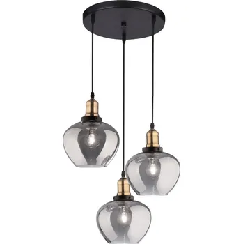 Kouřově šedé skleněné závěsné světlo Nova Luce Cedro 35 cm