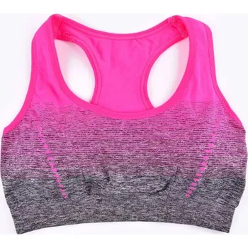 Podprsenka Dámská sportovní bezešvá push up podprsenka - prodyšná, extra stretch Barva: růžovo červená, Velikost: XL