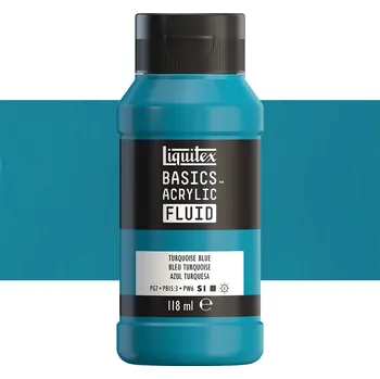 Vodová barva Akrylová barva Liquitex Basics Fluid - Turquoise Blue