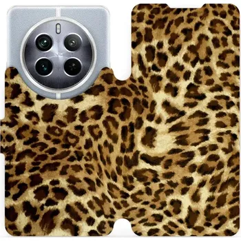 Pouzdro na mobilní telefon Flipové pouzdro Mobiwear - Realme 12 Pro Plus 5G - VA33P Leopardí vzor (Knížkové flip pouzdro, obal, kryt na mobil Realme 12 Pro Plus 5G - VA33P Leopardí vzor, materiál Umělá kůže + TPU - ochrana 360°, stojánek, silikonová vanička, magnetické zavírání)