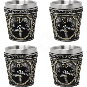 Sběratelství MystiCalls Sada 4 panákových skleniček Černý křižák s mečem