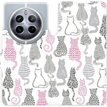 Pouzdro na mobilní telefon Flipové pouzdro Mobiwear - Realme 12 Pro Plus 5G - MX01S Kočičí zádíčka (Knížkové flip pouzdro, obal, kryt na mobil Realme 12 Pro Plus 5G - MX01S Kočičí zádíčka, materiál Umělá kůže + TPU - ochrana 360°, stojánek, silikonová vanička, magnetické zavírání)