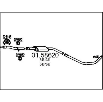 Tlumič výfuku Střední tlumič výfuku MTS 01.58620