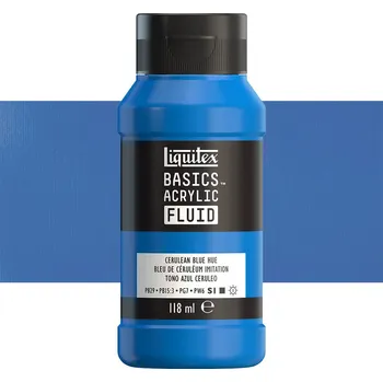 Vodová barva Akrylová barva Liquitex Basics Fluid - Cerulean Blue Hue