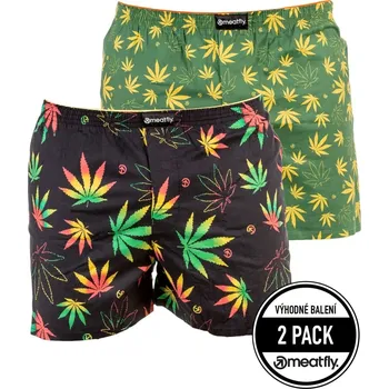 Trenýrky Pánské trenýrky Meatfly Agostino F černá/zelená M