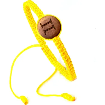 Náramek WUX Macrame znamení Blíženci VELIKOST NÁRAMKU: Dámská...16cm, BARVA PROVÁZKU: Zelená, PRŮMĚR PROVÁZKU: Ø 1mm