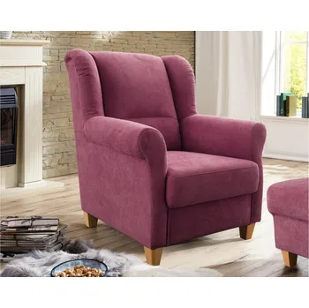 Křeslo Růžové křeslo ušák FÜNEN v látce Paris chianti