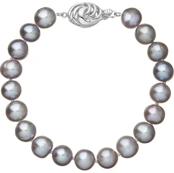 Náušnice Perlový náramek z říčních perel se zapínáním z bílého 14 karátového zlata 823010.3/9265B grey