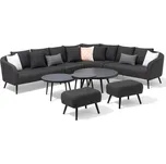 Doppler MELIA LIKA-TEX® antracit - luxusní zahradní sestava, kov + sklo + textil